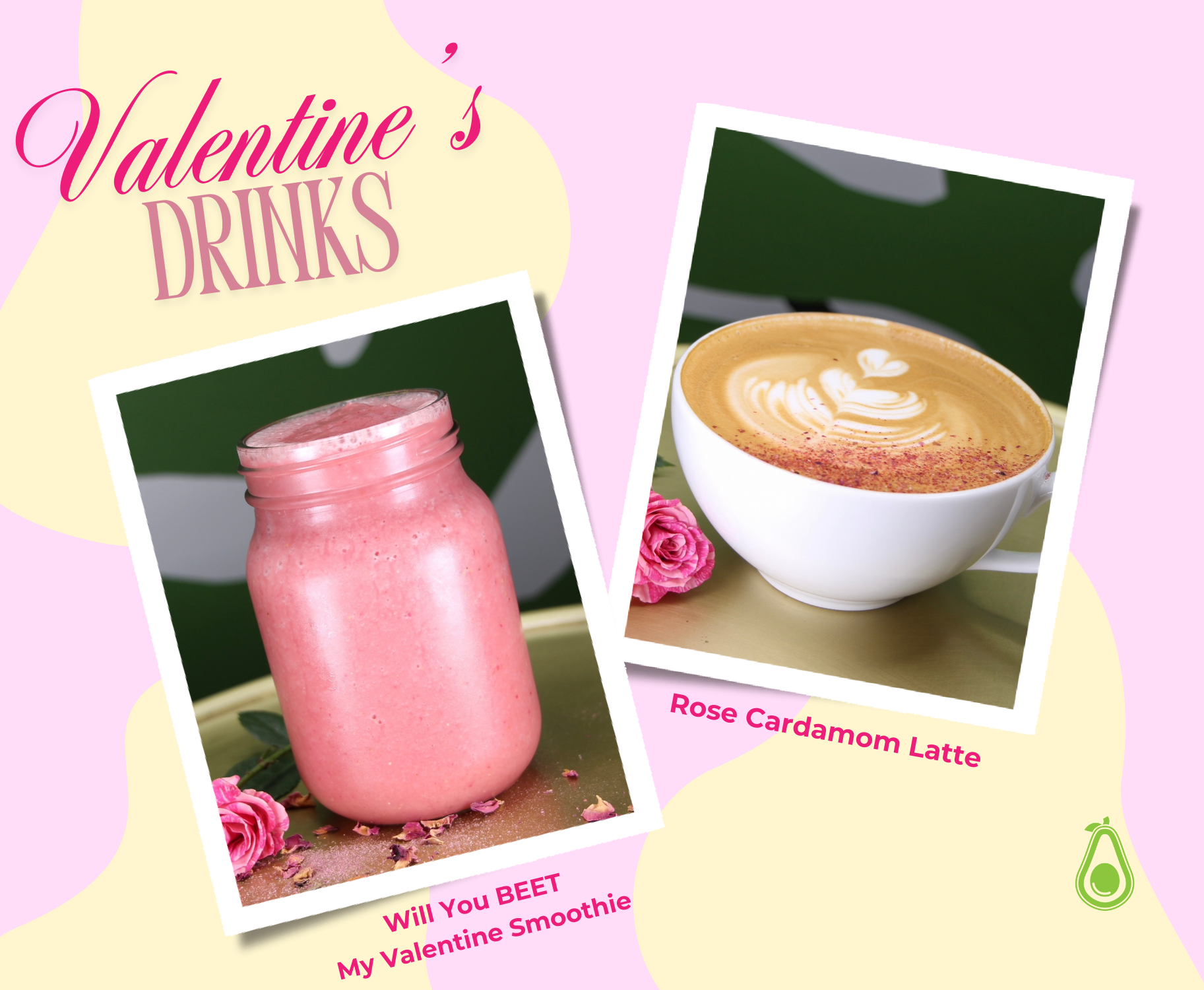 Valentine's Drinks Special: Beet smoothie and Rose Cardamom Latte